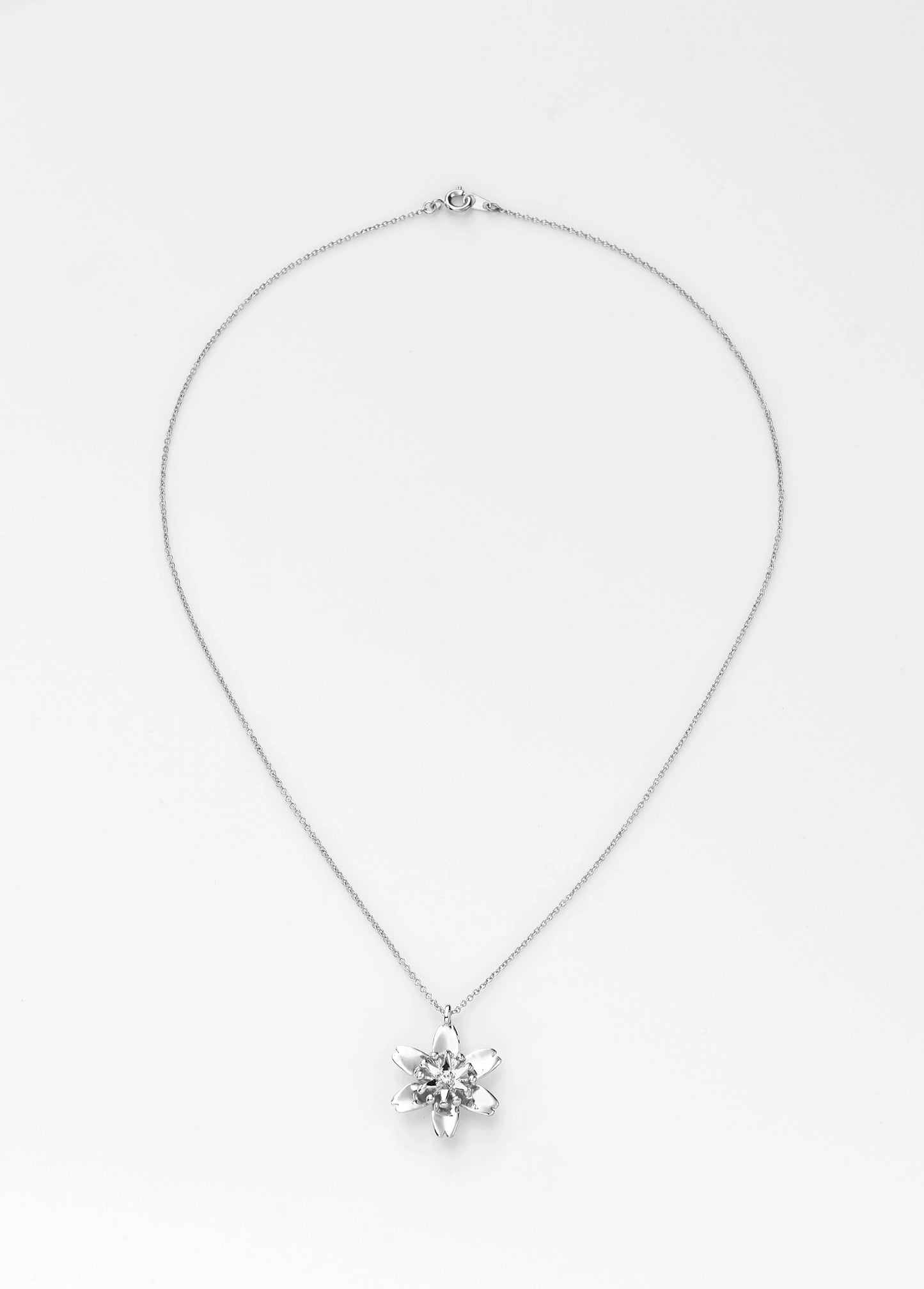 【綻放】一支獨秀-櫻花項鍊 /925純銀/ 黃銅鍍20k金 Sakura Pendant Necklace