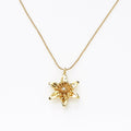 【Blooming】 A Unique Beauty - Lily Pendant Necklace / 925 Sterling Silver / 20K Gold Plated Brass
