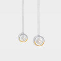 [Classic Pearl] Asymmetric Two-Tone Round Pearl Earrings / Clip-on style available, price not included. 
