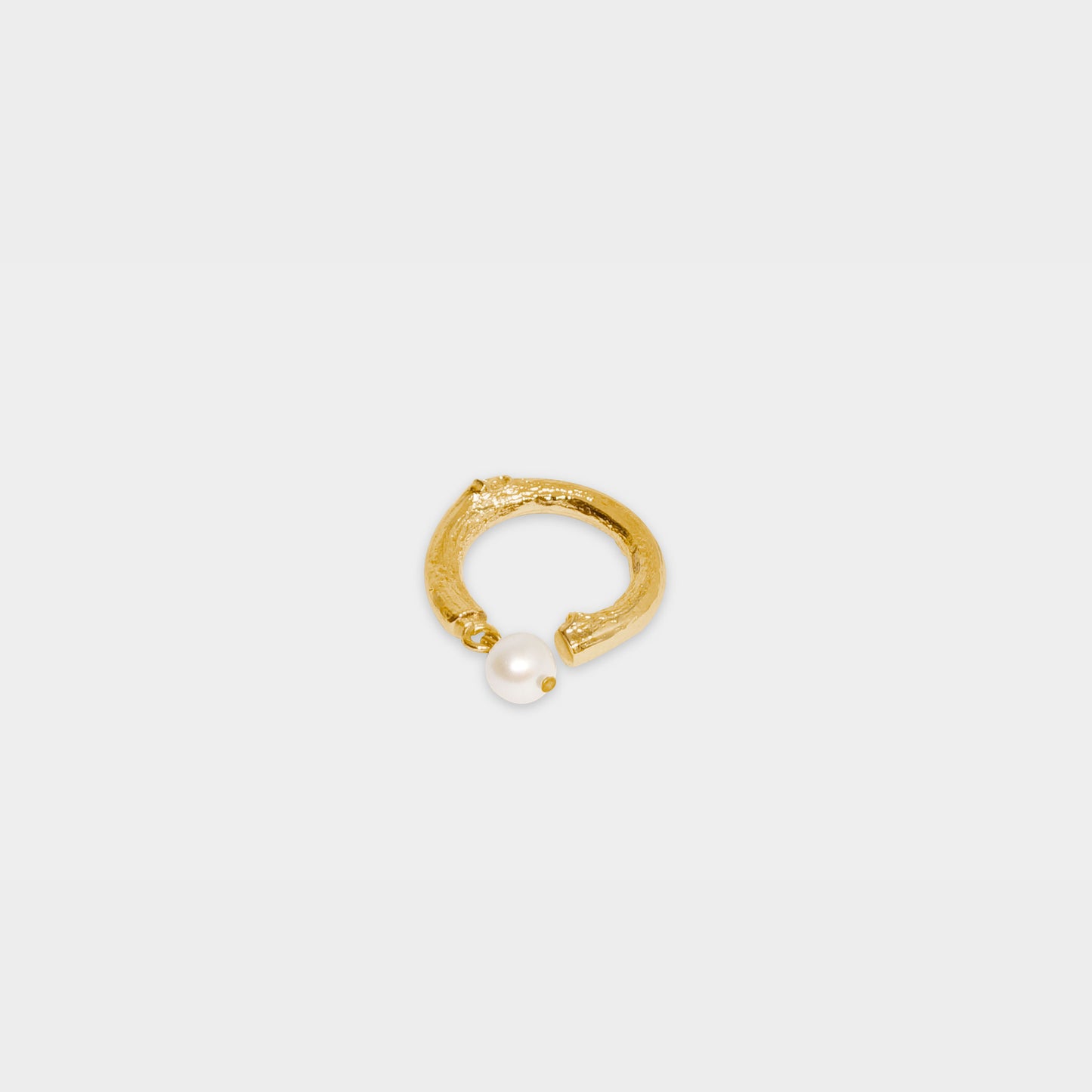 【綻放】樹枝上的珍珠戒指/ 黃銅鍍20k金/ 可私訊客製指圍Twiggy Twig Ring
