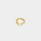 【Blooming】Pearl Ring on a Branch / Brass plated with 20k gold / Custom ring size available upon request. Twiggy Twig Ring