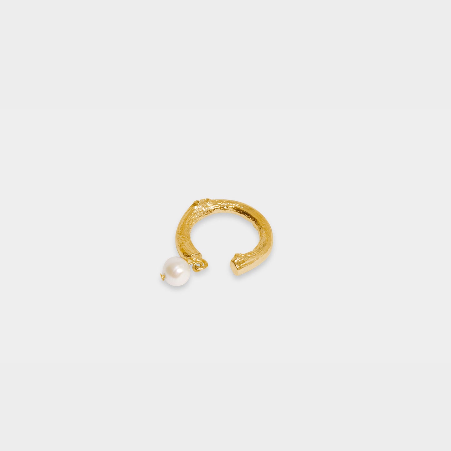 【綻放】樹枝上的珍珠戒指/ 黃銅鍍20k金/ 可私訊客製指圍Twiggy Twig Ring
