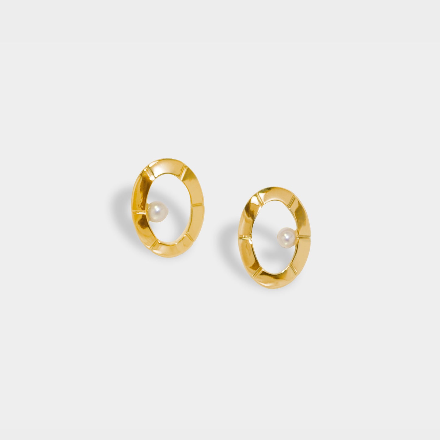 【綻放】橢圓形畫框耳環/可選925純銀/黃銅鍍20K金 Classic Ellipse Frame Earrings