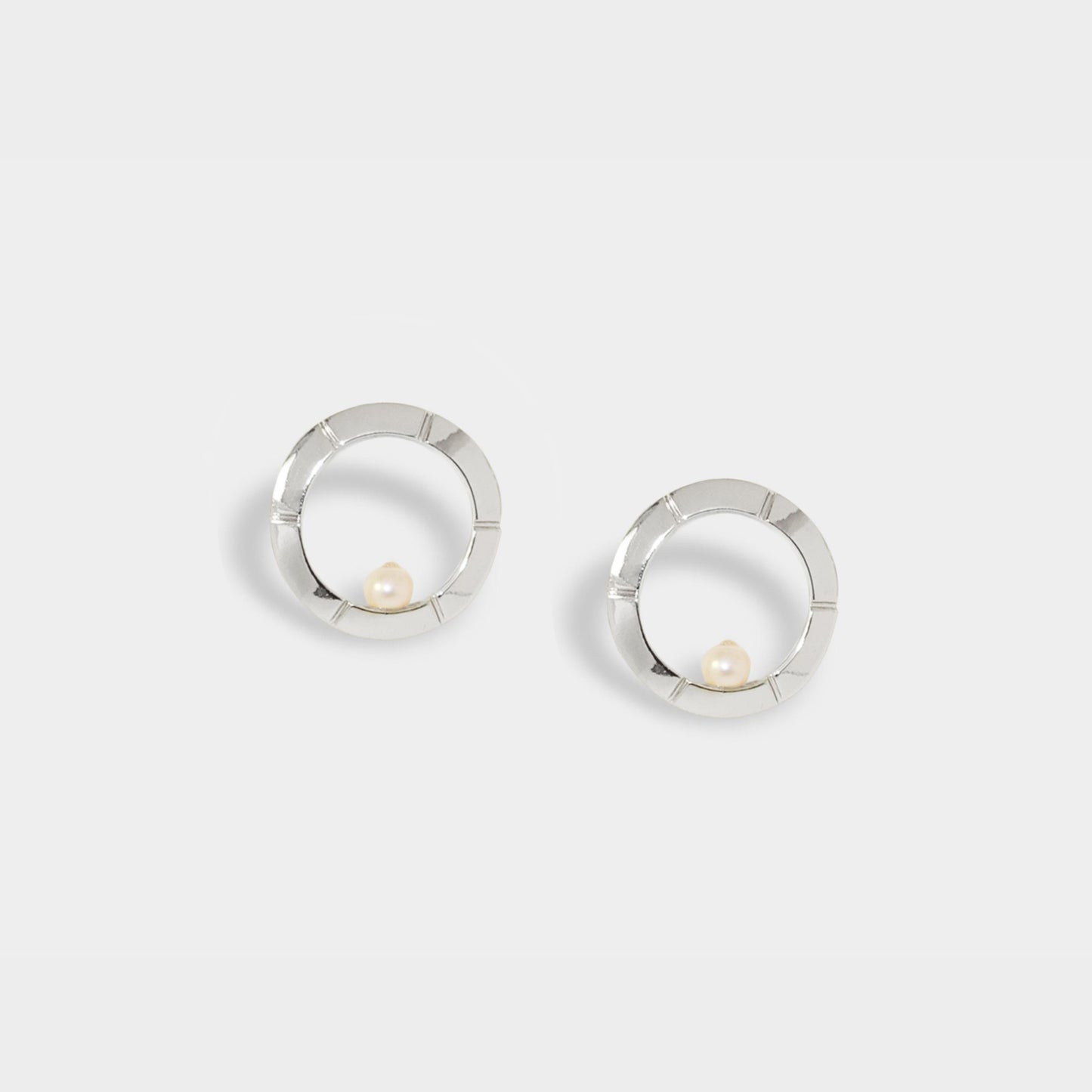 【綻放】圓形畫框耳環/925純銀/黃銅鍍20K金 Classic Aureole Frame Earrings