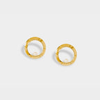 【Blooming】Round Picture Frame Earrings / 925 Sterling Silver / Brass Plated with 20K Gold Classic Aureole Frame Earrings
