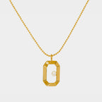 【綻放】18吋小祖母綠形畫框項鍊/ 925純銀 /黃銅鍍20K金 Petite Emerald Frame Necklace