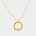 【Blooming】18-inch Petite Aureole Frame Necklace / 925 Sterling Silver / 20K Gold Plated Brass