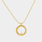 【Blooming】18-inch Petite Aureole Frame Necklace / 925 Sterling Silver / 20K Gold Plated Brass