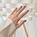 【Blooming】Universal Pearl Ring / 7mm Freshwater Pearl / Custom ring size available upon request / 925 Sterling Silver Pearl in Universe Ring