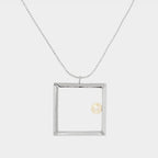 【綻放】24吋大正方形畫框項鍊/純銀.黃銅鍍20K金Classic Square Frame Necklace