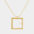 【綻放】24吋大正方形畫框項鍊/純銀.黃銅鍍20K金Classic Square Frame Necklace