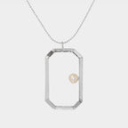 【Radiance】24-inch Large Emerald Frame Necklace / 925 Sterling Silver / 20K Gold Plated Brass Classic Emerald Frame Necklace 