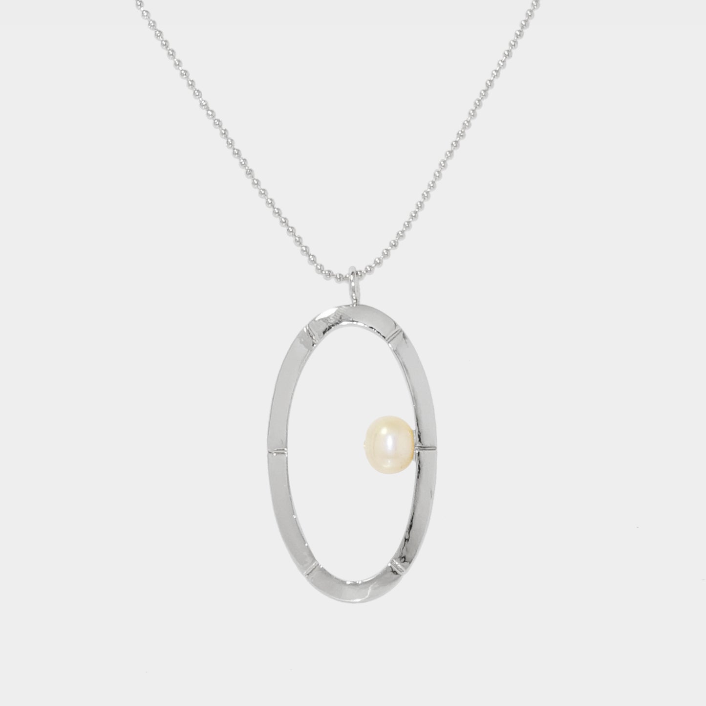 【綻放】橢圓形畫框耳環/925純銀/黃銅鍍20K金 Classic Ellipse Frame Necklace
