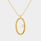 【Blooming】Oval Picture Frame Earrings / 925 Sterling Silver / Brass Plated with 20K Gold Classic Ellipse Frame Necklace 