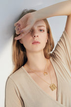 【Blooming】Framed Landscape - Ixora Necklace / Pre-order/925 Sterling Silver / 20K Gold Plated Brass